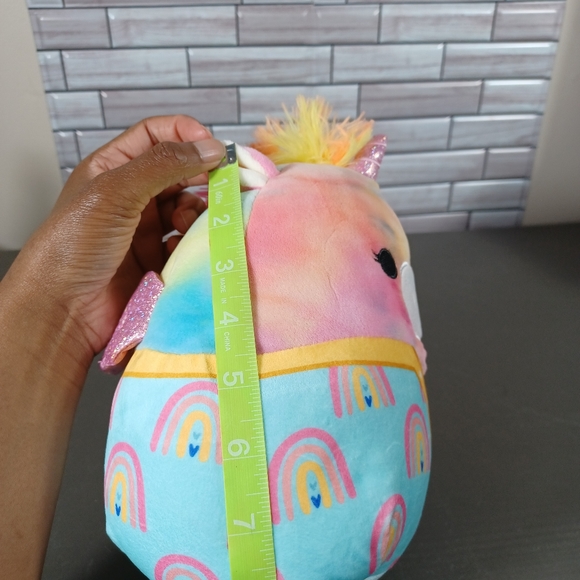 •Squishmallow Jaime Rainbow Tie Dye Pegasus Unicorn in Pajamas 8” Plush Toy - Picture 11 of 12